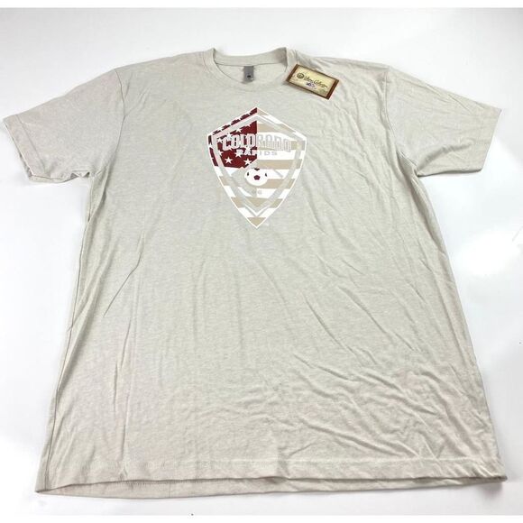 Altitude Authentics Colorado Rapids Shield Short Sleeve Tshirt Adult XL Sand NWT - Picture 1 of 7